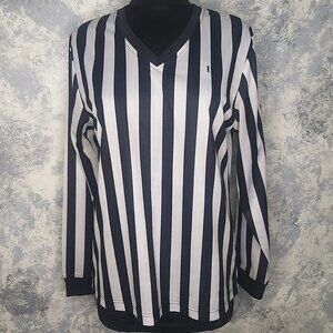 Foot Locker Striped Long Sleeves V-Neck Top Size M